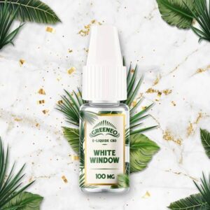 Flacon de 10ml du e-liquide CBD White Window de Greeneo