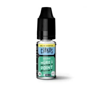 Flacon du e-liquide mûre à point en 10 ml en sel de nicotine